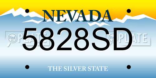 5828SD Nevada License Plate