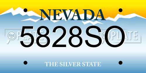 5828SO Nevada License Plate