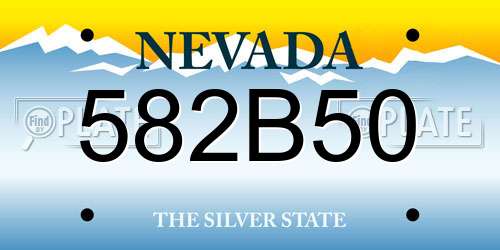582B50 Nevada License Plate