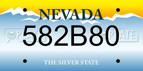 582B80 Nevada License Plate