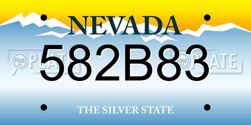 582B83 Nevada License Plate