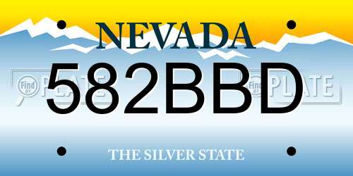 582BBD Nevada License Plate
