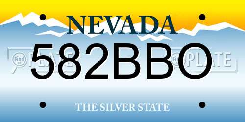 582BBO Nevada License Plate