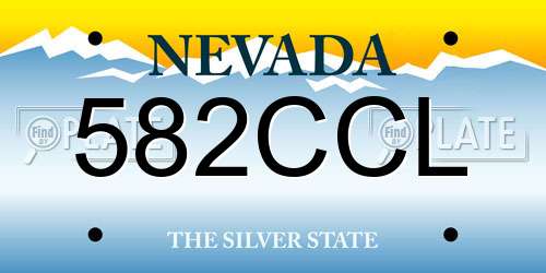 582CCL Nevada License Plate