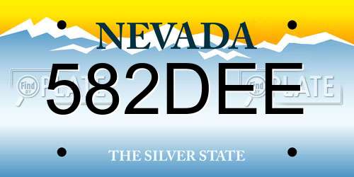 582DEE Nevada License Plate