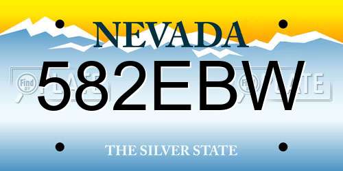 582EBW Nevada License Plate