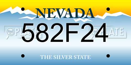 582F24 Nevada License Plate
