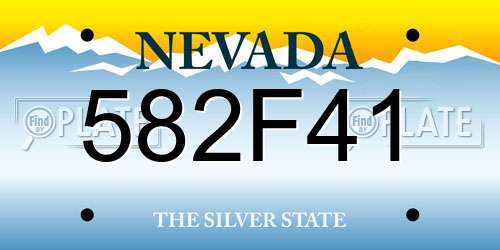 582F41 Nevada License Plate