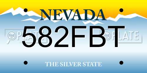 582FBT Nevada License Plate