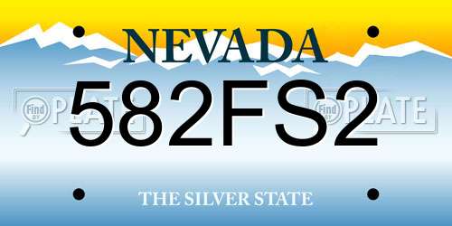 582FS2 Nevada License Plate