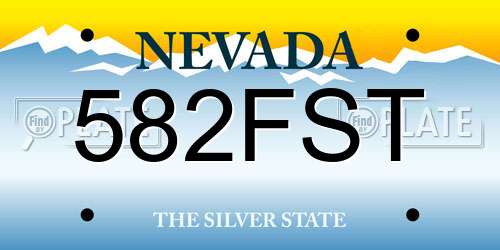 582FST Nevada License Plate
