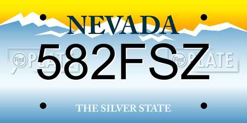 582FSZ Nevada License Plate