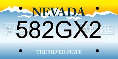 582GX2 Nevada License Plate