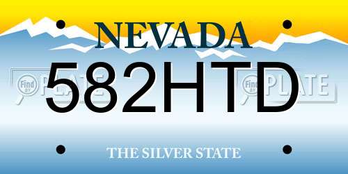 582HTD Nevada License Plate