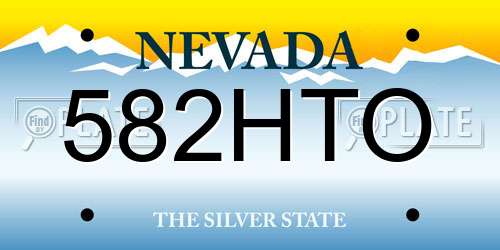 582HTO Nevada License Plate