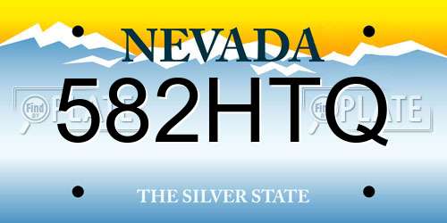 582HTQ Nevada License Plate