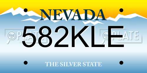 582KLE Nevada License Plate