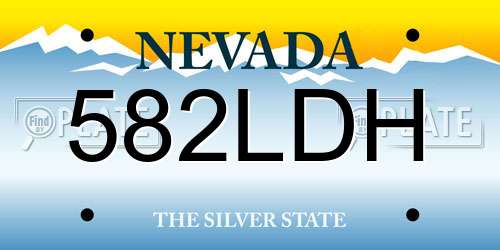 582LDH Nevada License Plate