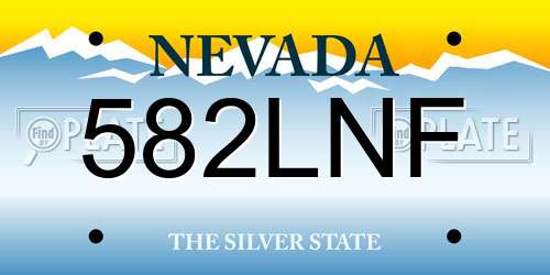 582LNF Nevada License Plate