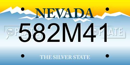 582M41 Nevada License Plate