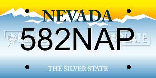 582NAP Nevada License Plate
