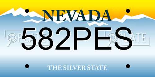 582PES Nevada License Plate
