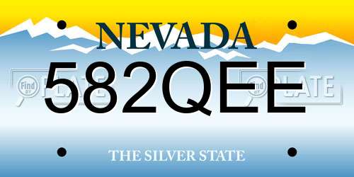 582QEE Nevada License Plate