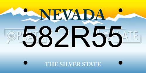 582R55 Nevada License Plate