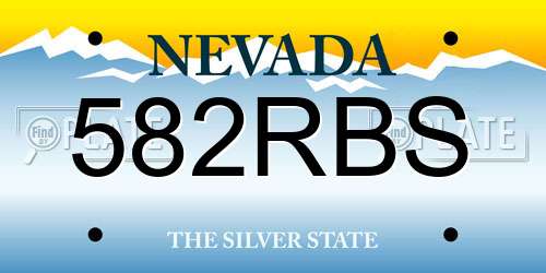 582RBS Nevada License Plate