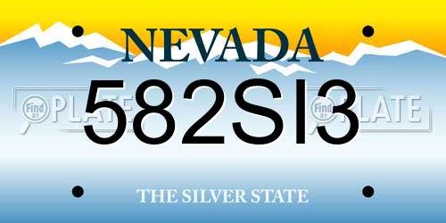 582SI3 Nevada License Plate