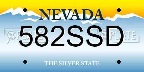 582SSD Nevada License Plate