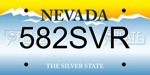 582SVR Nevada License Plate