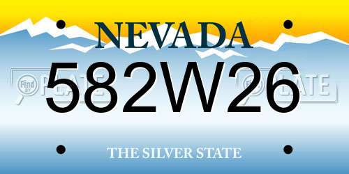 582W26 Nevada License Plate