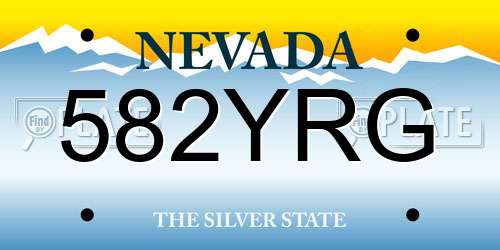 582YRG Nevada License Plate