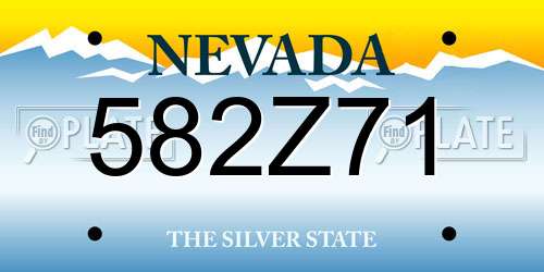 582Z71 Nevada License Plate