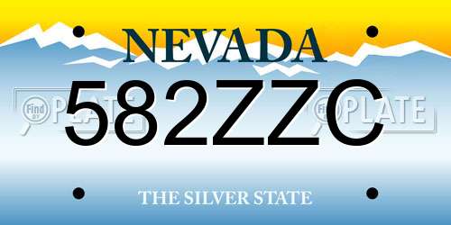 582ZZC Nevada License Plate
