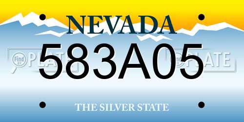 583A05 Nevada License Plate