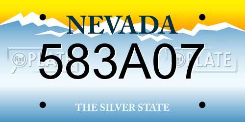 583A07 Nevada License Plate