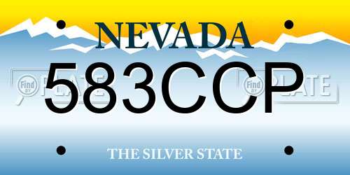 583CCP Nevada License Plate
