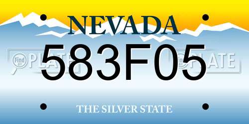583F05 Nevada License Plate