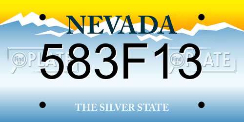 583F13 Nevada License Plate