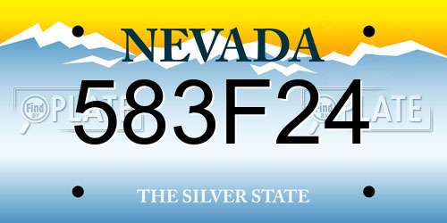 583F24 Nevada License Plate