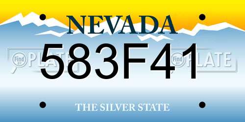 583F41 Nevada License Plate