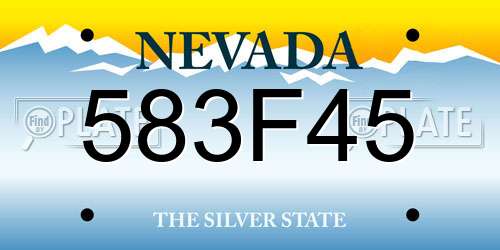 583F45 Nevada License Plate