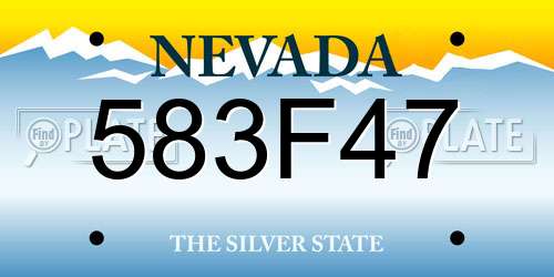 583F47 Nevada License Plate