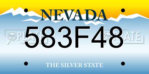583F48 Nevada License Plate