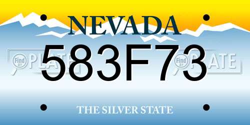 583F73 Nevada License Plate