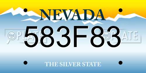 583F83 Nevada License Plate