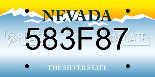 583F87 Nevada License Plate