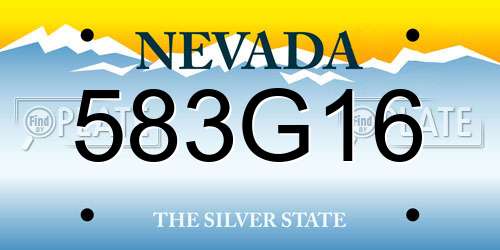 583G16 Nevada License Plate